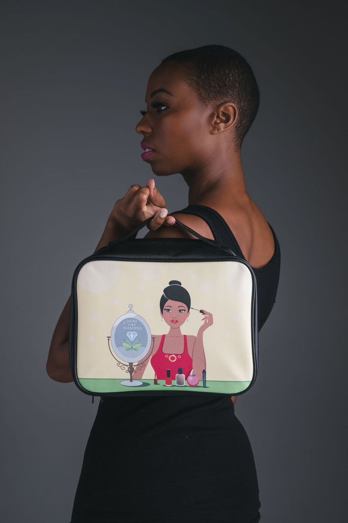 COMPACT THEMED COSMETICS BAG (BLACK DIVA BAGS)